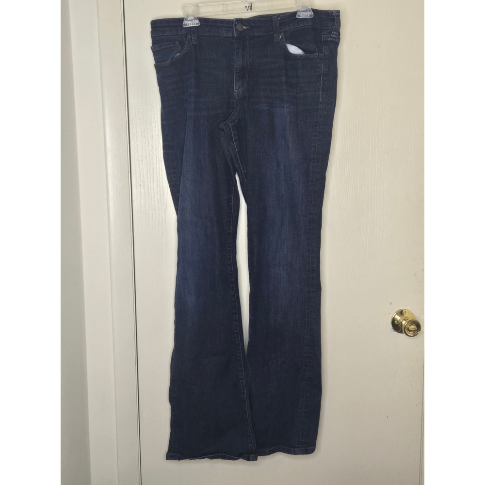 Banana Republic Slim Bootcut Jeans Dark Wash Indigo Denim Womens 32/14L Long